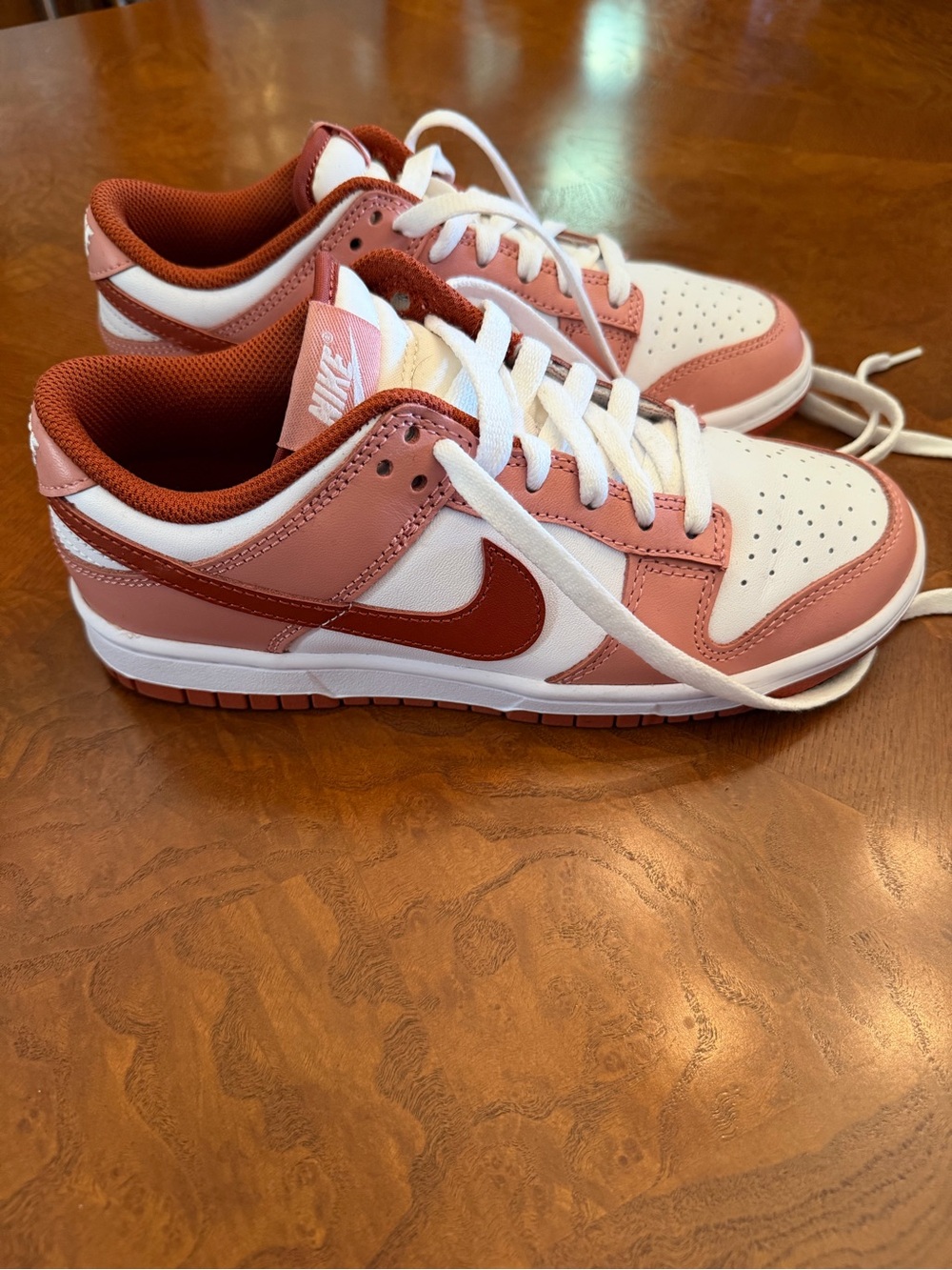 Nike Low-Top Sneakers - White, Dusty Rose & Deep Red